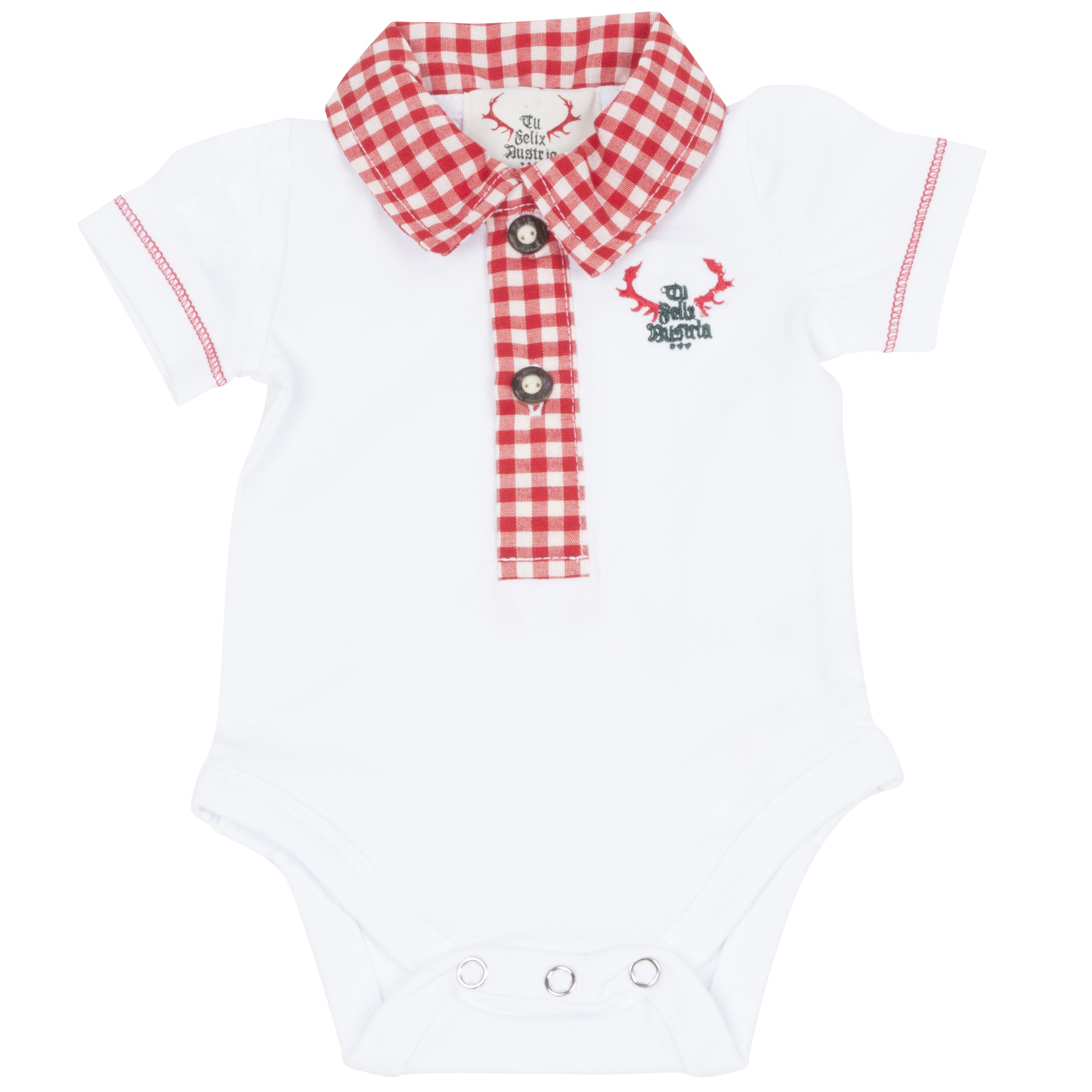 Baby Polobody - rot/weiß kariert