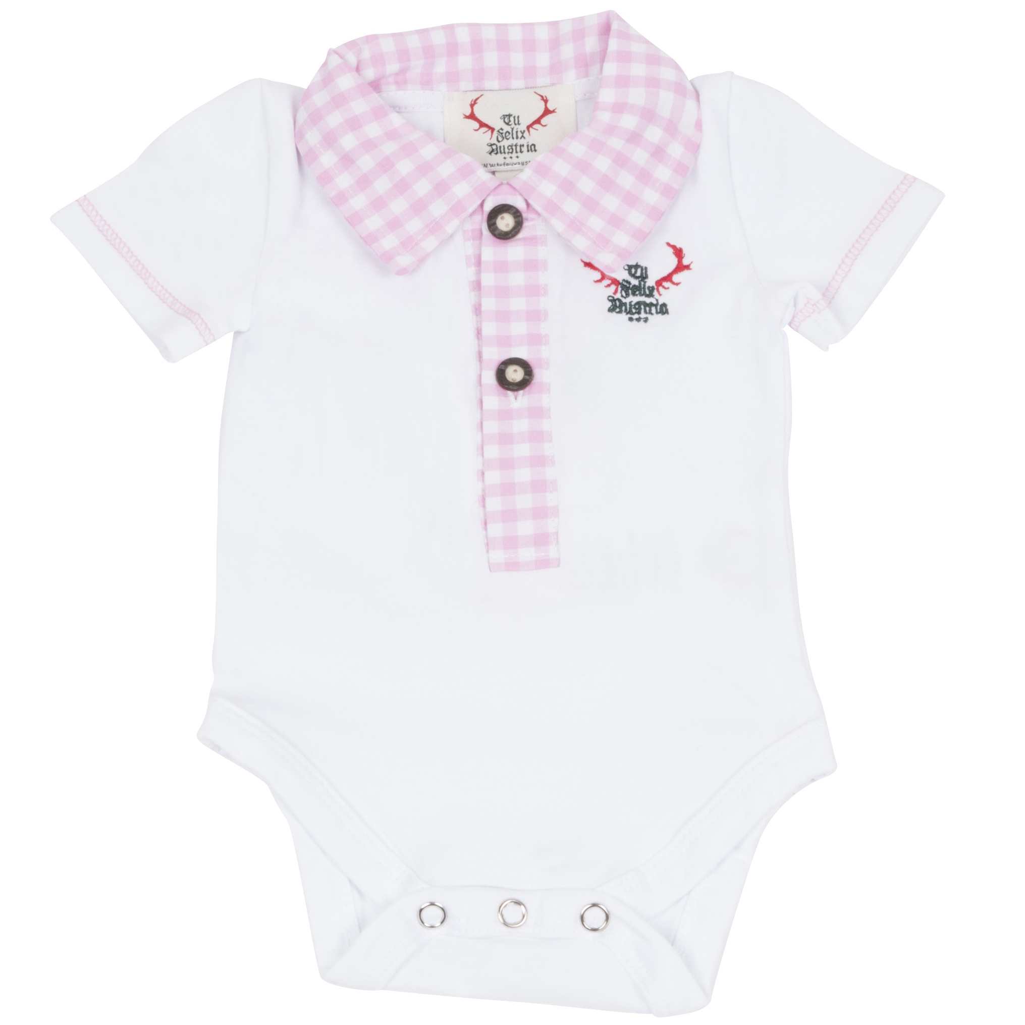 Baby Polobody - rosa/weiß kariert