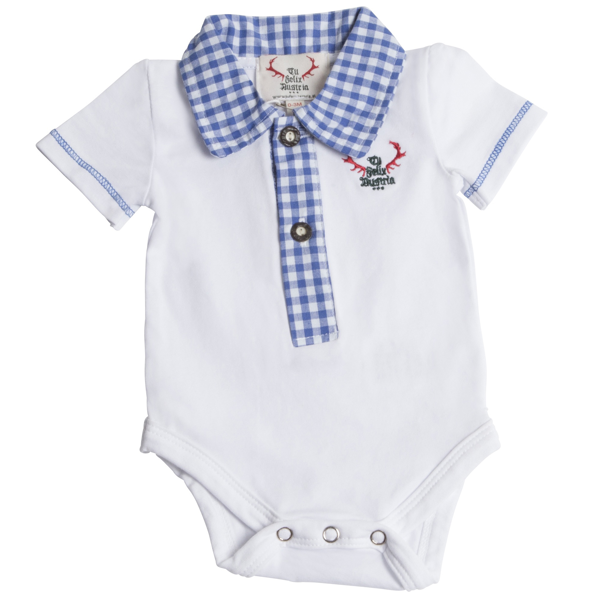 Baby Polobody - blau/weiß kariert