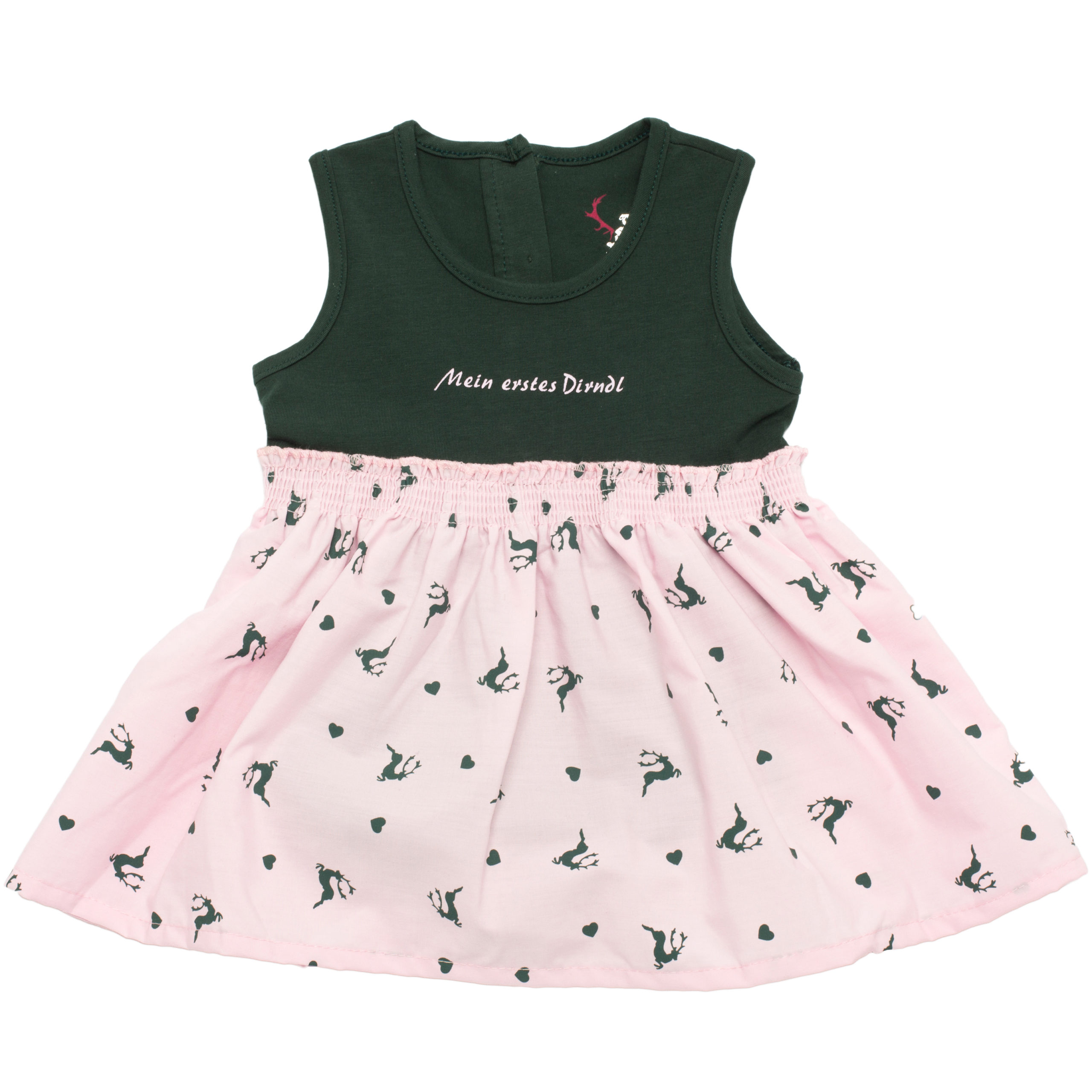 Das Babykleid "Cilli" - rosa/grün, kurzarm